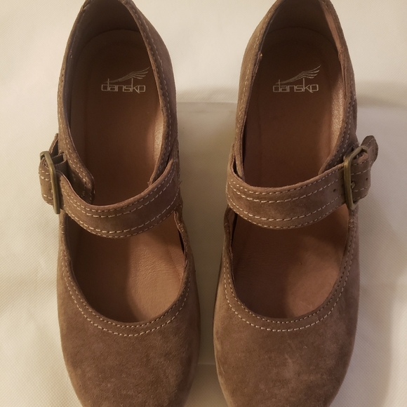 Dansko Shoes - Dansko Sandra Taupe Suede Mary Janes